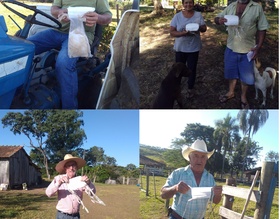 Moradores da área rural recebem mêscaras de proteção contra a Covid-19