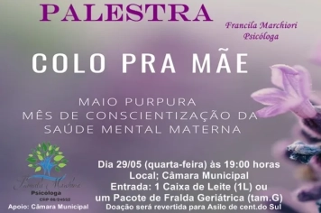 CONVITE PARA PALESTRA COLO PRA MÃE