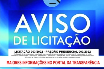 AVISO DE LICITAÇÃO - CANCELADA