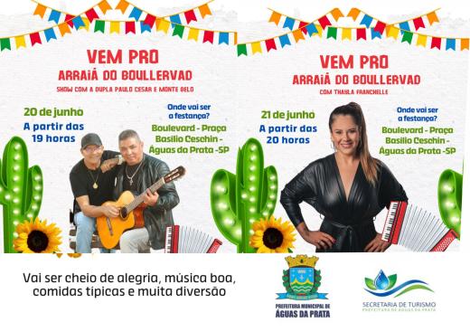 ARRAIÁ NO BOULEVARD VAI TER MÚSICA, DIVERSÃO E BARRACAS COM COMIDAS TÍPICAS A PARTIR DAS 17H00