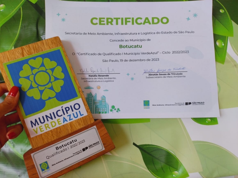 Botucatu atingiu Qualificação I no Programa Município Verde Azul