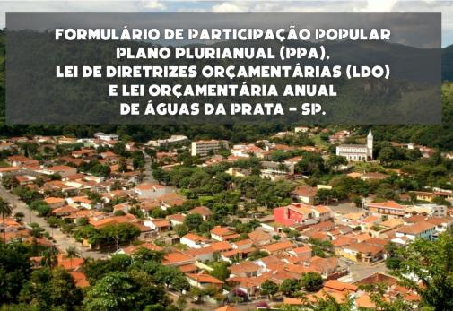 FORMULÁRIO DE PARTICIPAÇÃO POPULAR – PPA, LDO E LOA
