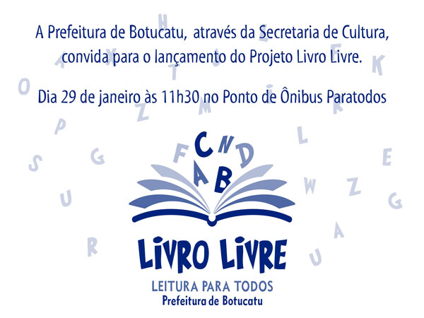 Projeto Livro Livre será lançado amanhã no Paratodos