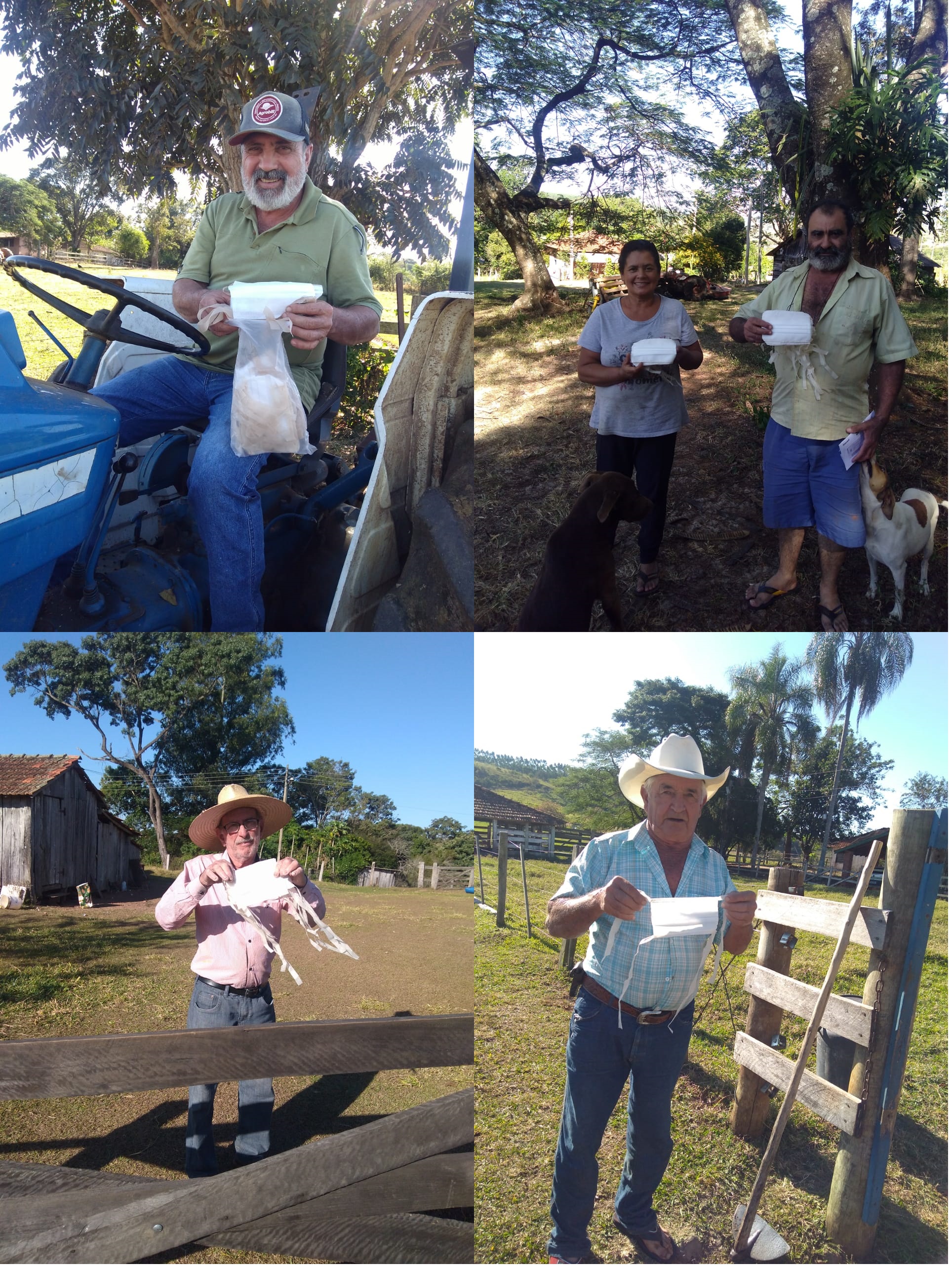 Moradores da área rural recebem mêscaras de proteção contra a Covid-19