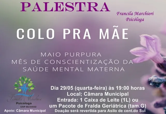 CONVITE PARA PALESTRA COLO PRA MÃE