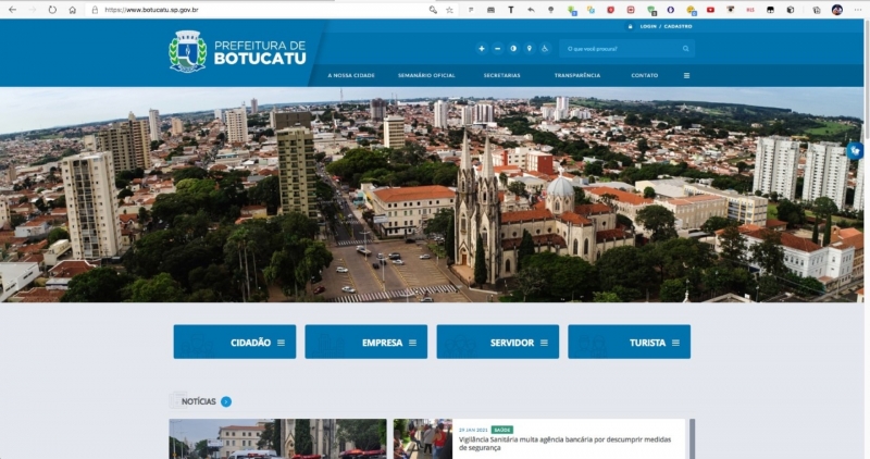 Prefeitura de Botucatu tem novo site a partir de sexta-feira, 29