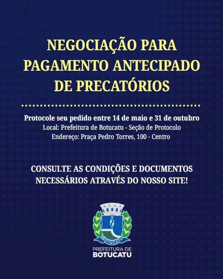 Prefeitura abrirá negociação para pagamento antecipado de precatórios a partir desta quarta-feira, 14