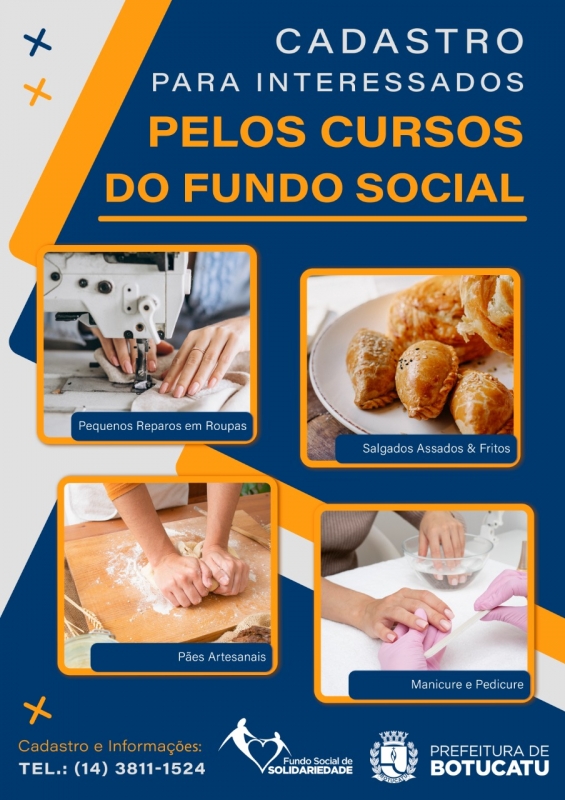 Fundo Social abre inscrições para 4 cursos visando geração de renda para participantes