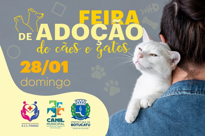 Botucatu terá Feirinha de Adoção de cães e gatos neste domingo