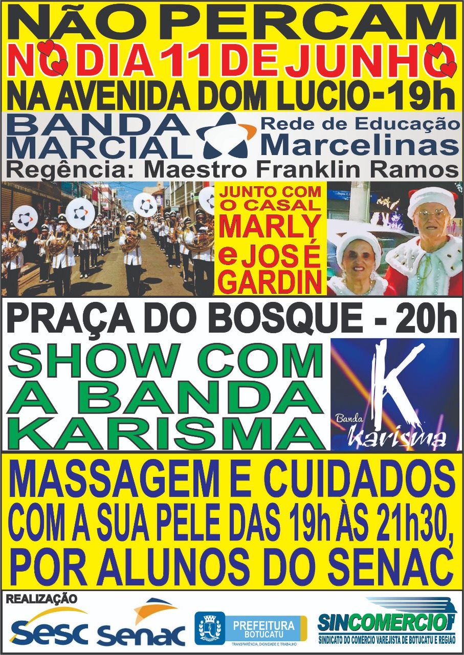 Comércio de Botucatu terá programação especial do Dia dos Namorados